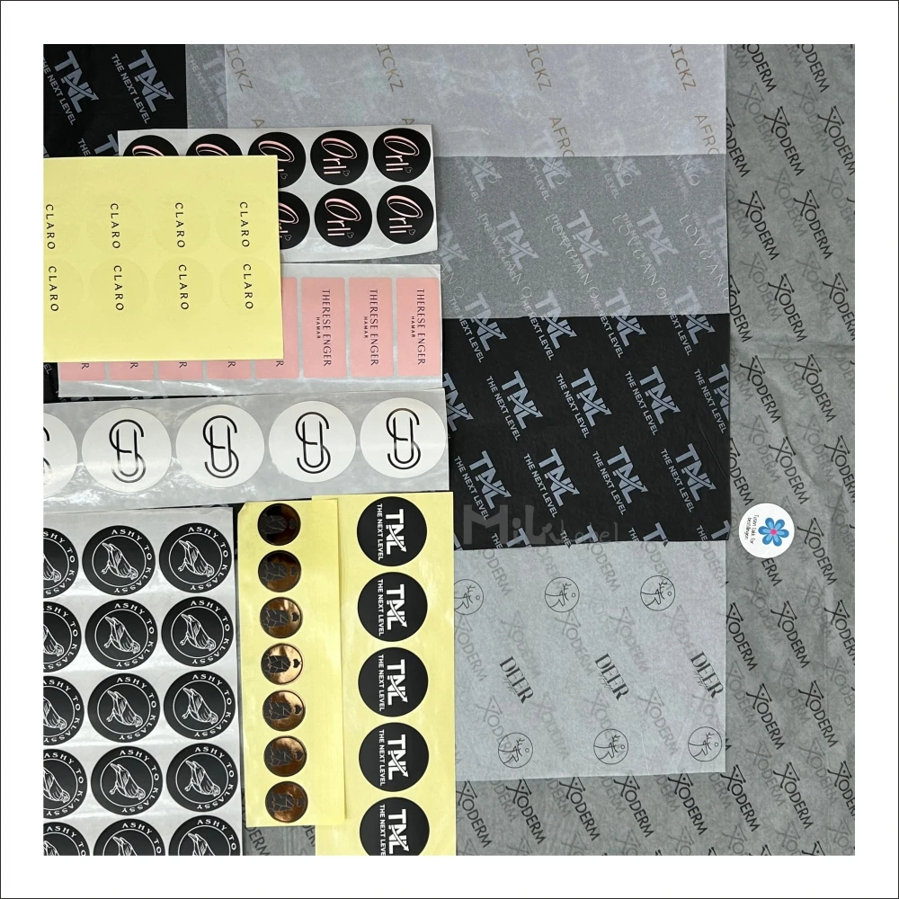 tissue paper and packaging label custom tissue paper sticker label custom wrapping paper for packaging clothing  shoes underwear
