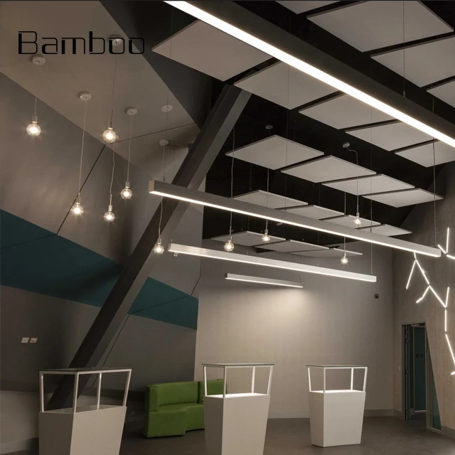 Customized 20W-40W Aluminum Office Ceiling Light Fixture 2ft 4ft Linkable Suspended LED Pendant Linear Light with 1200mm Tubes