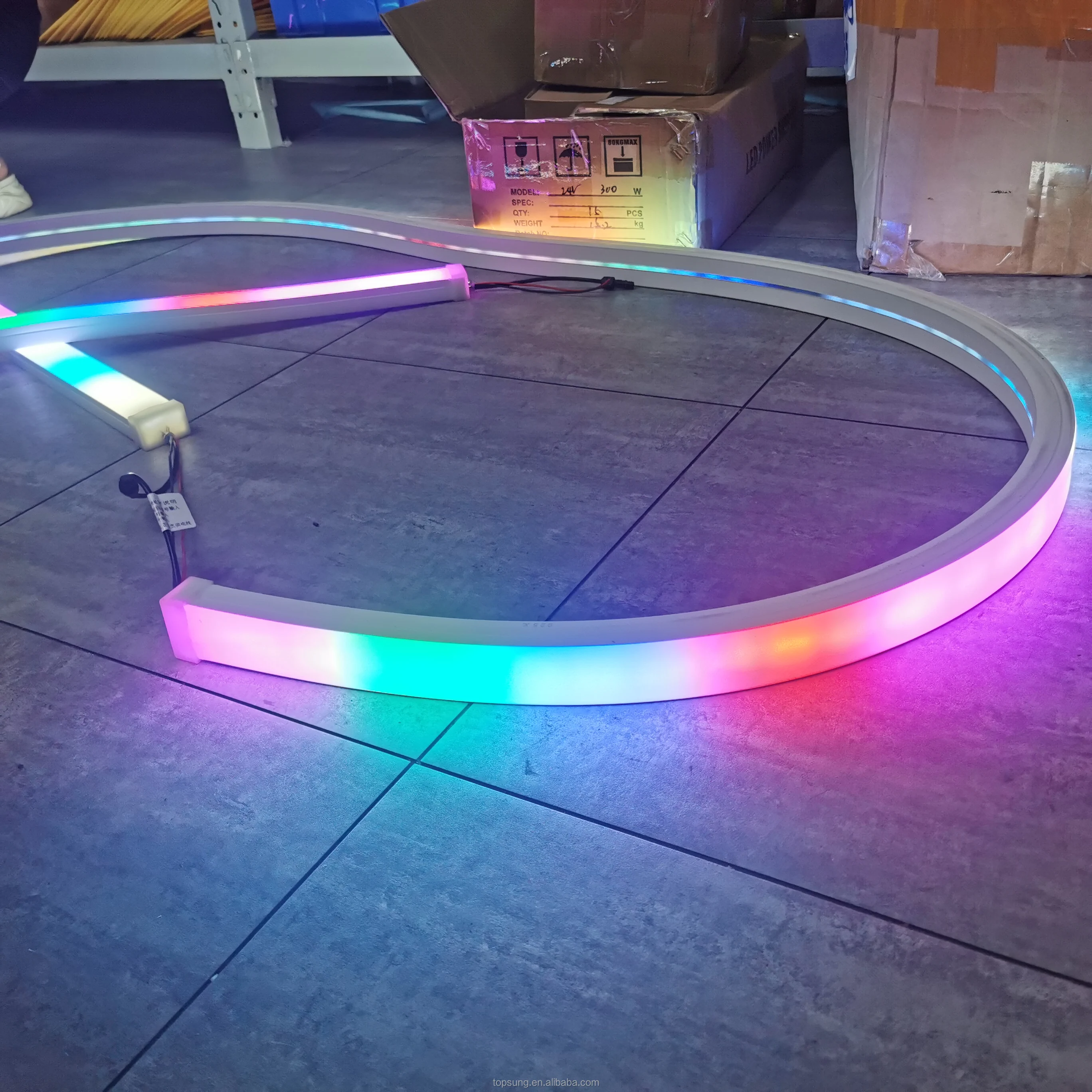 Magic digital RGB neon soft tube 24v IP67 outdoor 40mm flat pixel RGB chasing LED flex Neon rope light lampe
