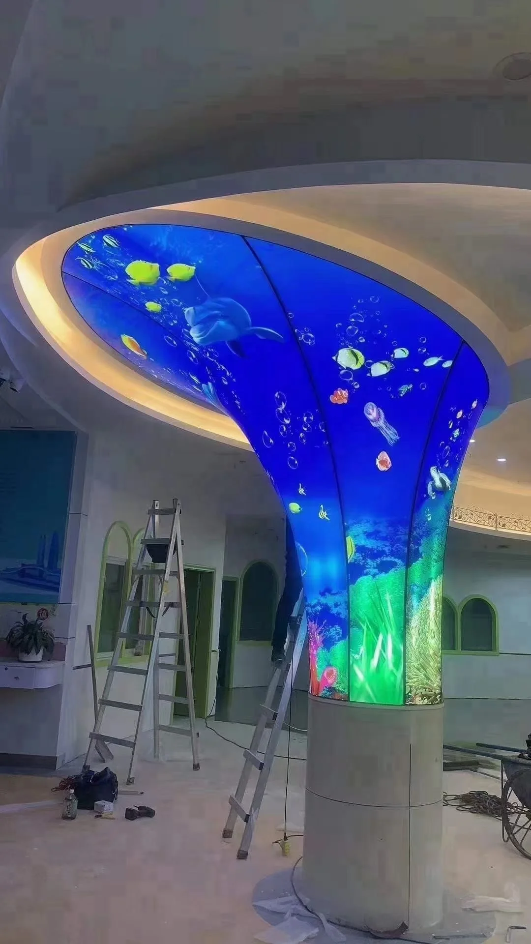 3d рекламная витрина ZHIHAI с различными дизайнами и формами для печати ПВХ стрейчевая потолочная