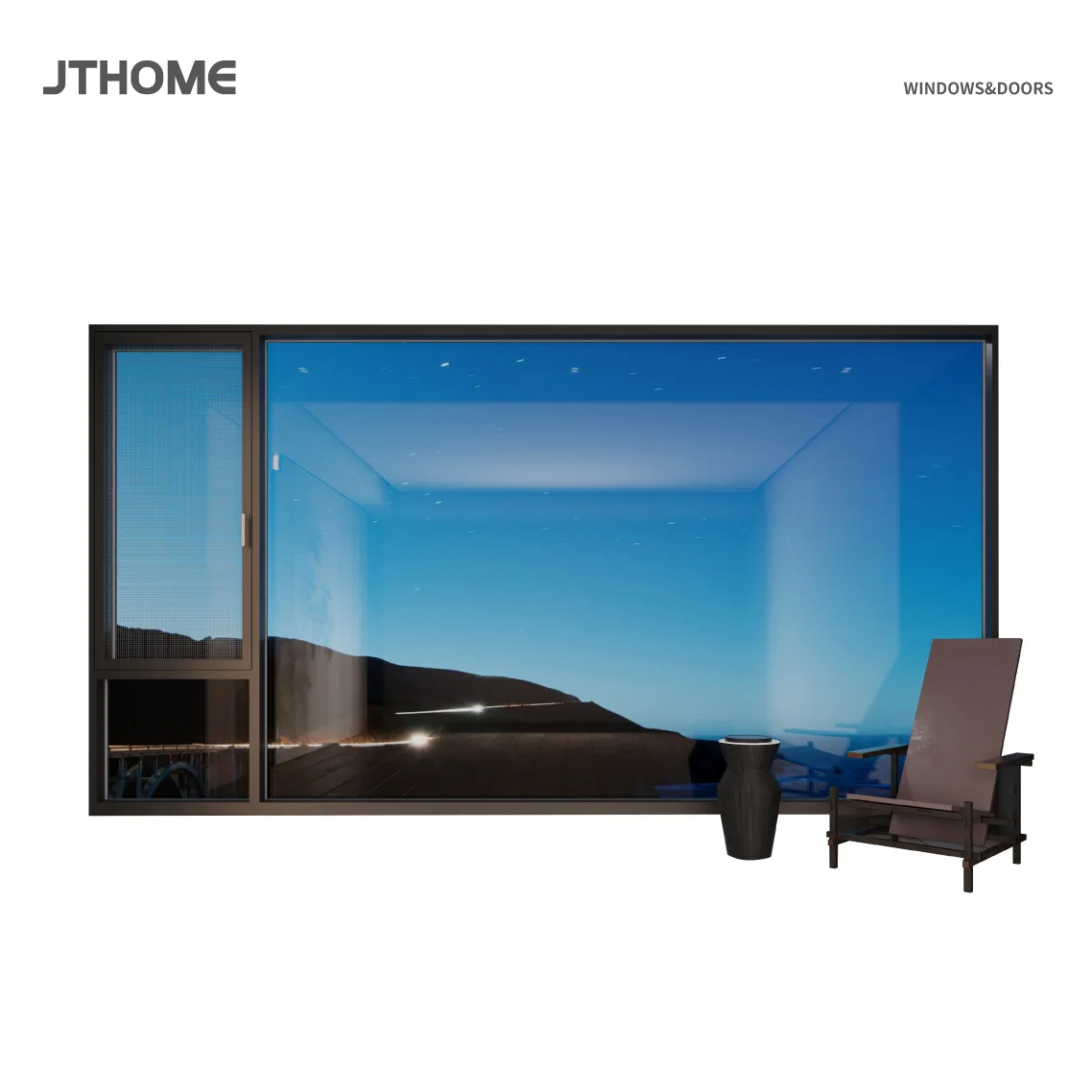 Hurricane impact window insulation triple double glazed energy efficient aluminum casement glass windows