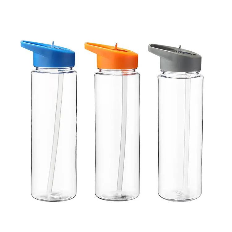 Easy taking eco friendly bpa free single wall plastic drinks straw clear tritan plastic sports water bottle with straw