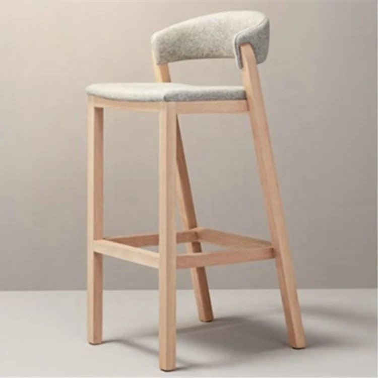 nordic styled kitchen island furniture fabric bar stool with foot stop