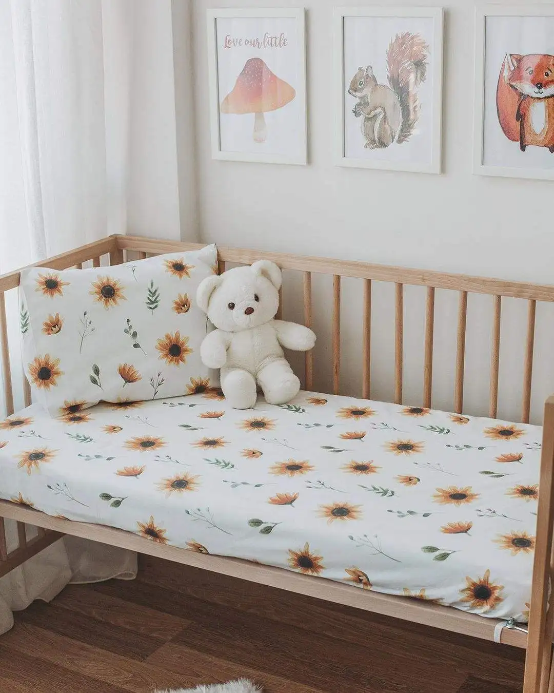 2023 Boho Safari Accept Custom 100% Cotton Cot Baby Bed Sheets Fitted Toddler Crib Sheet crib sheets baby fitted