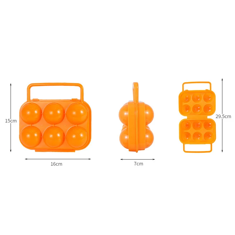 Outdoor Plastic Camping 6 Eggs Carrier Container  with Handle Portable  Kitchen Egg Holder Plastic Egg Storage Box