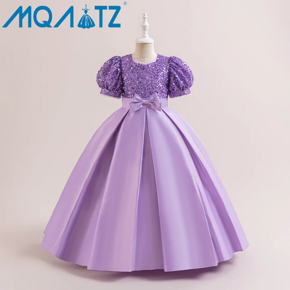 MQATZ Hot Sale Kids Flower Girl Dress Party Ball Gown 14 Years Children Party Wear Dresses For Girls