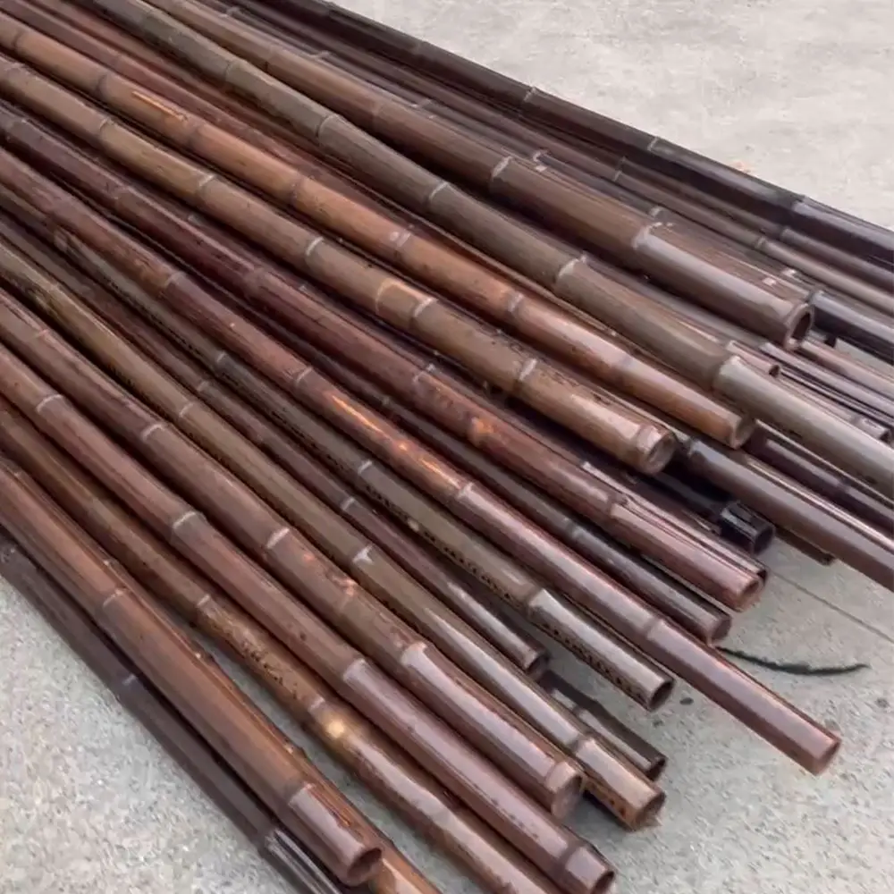 Wholesale carbonized bulk artificial large bamboo poles for construction