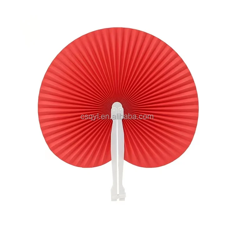 Chinese folk style bamboo craft advertising round paddle fan paper fan