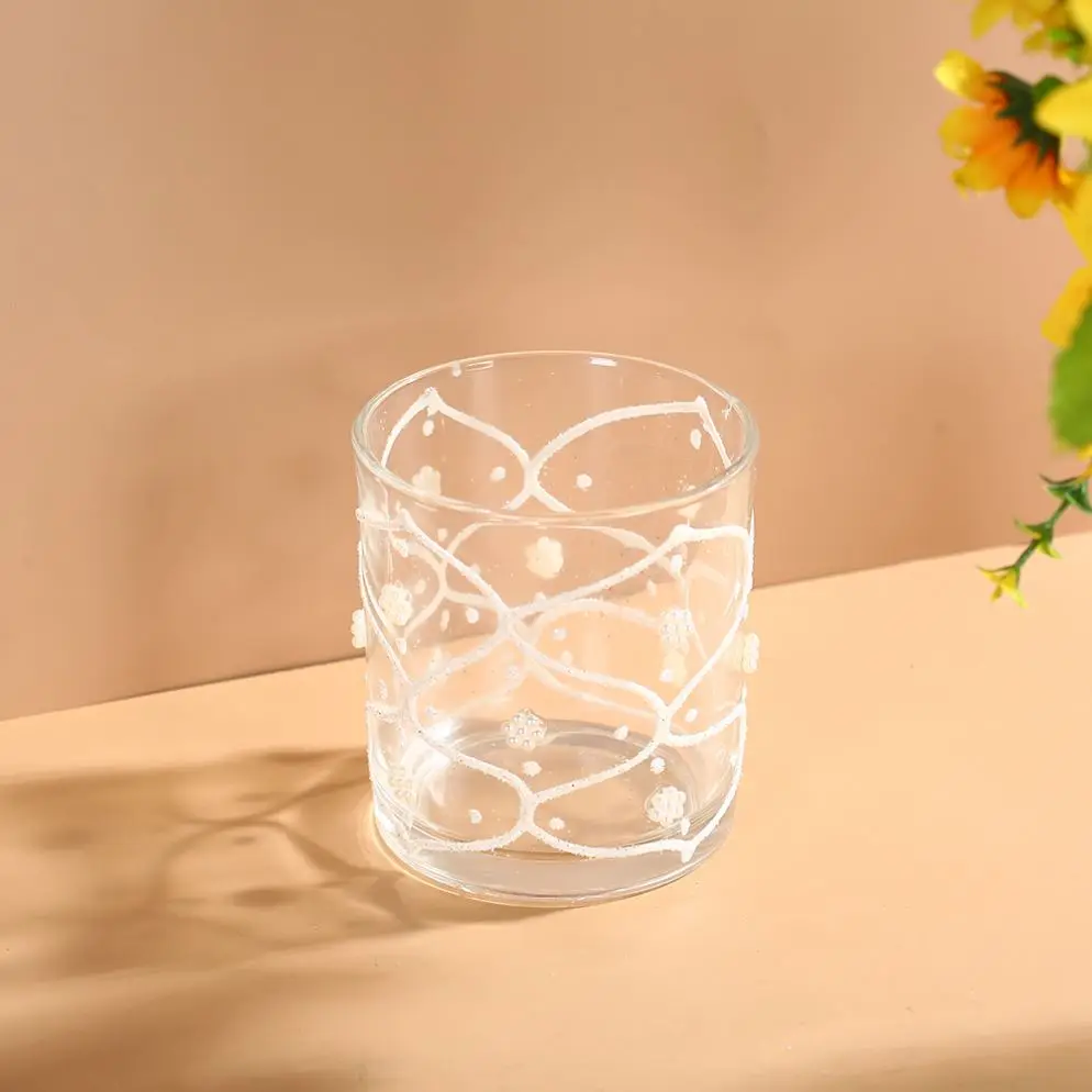 Best selling product unique empty luxury glass candle jar with lid
