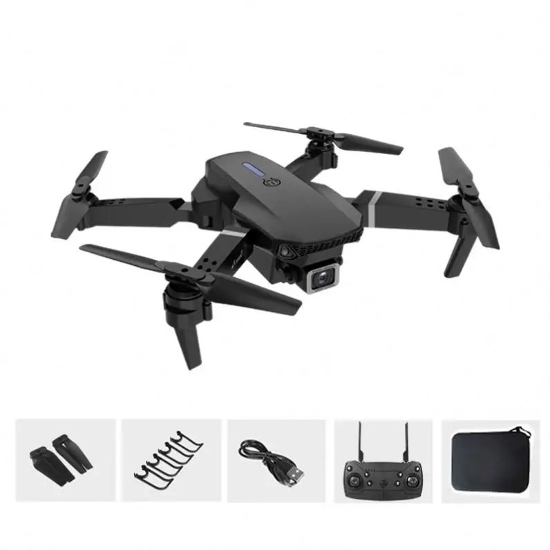 E88 Pro Affordable Beginner Drone 4 Axis WiFi 15 Min Flight Dual 4K Cameras LED Lights