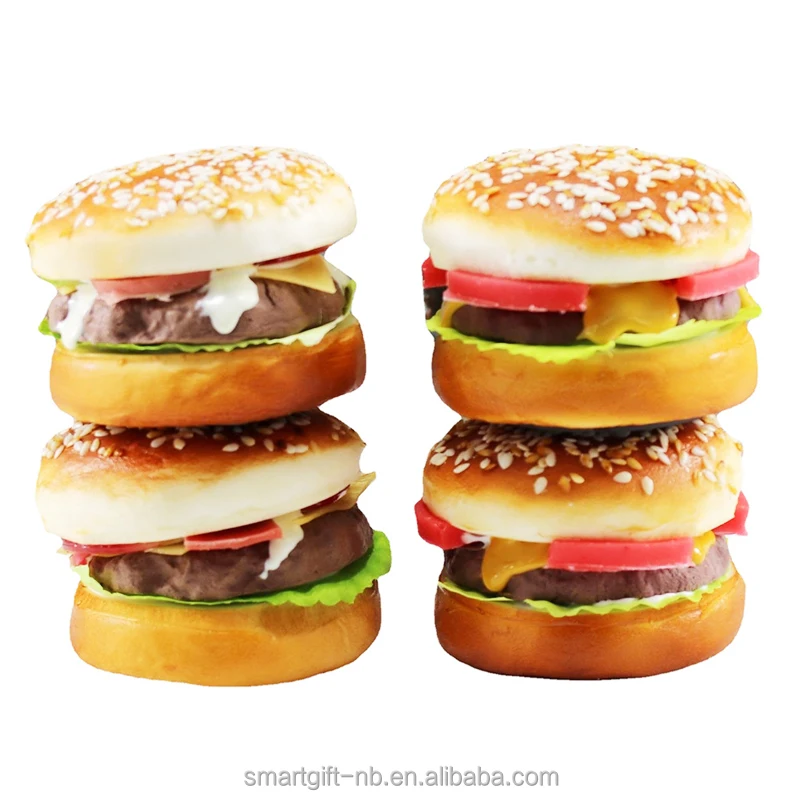Artificial pu soft burger  Fake Bread Simulation Food Model Kitchen Prop Hamburger shop food display