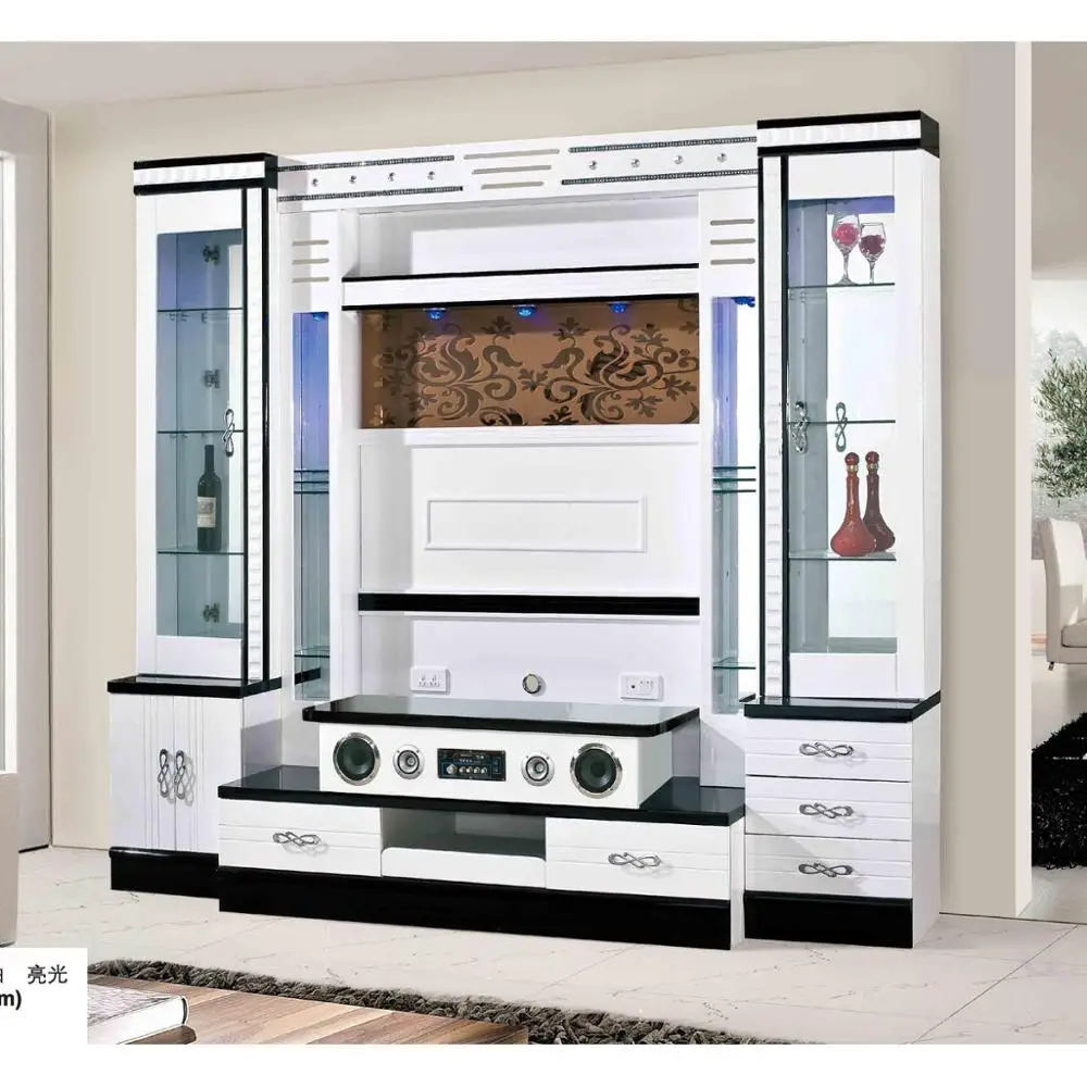 Home Modern Corner TV Table Glass Wood Television TV Stand Living Room