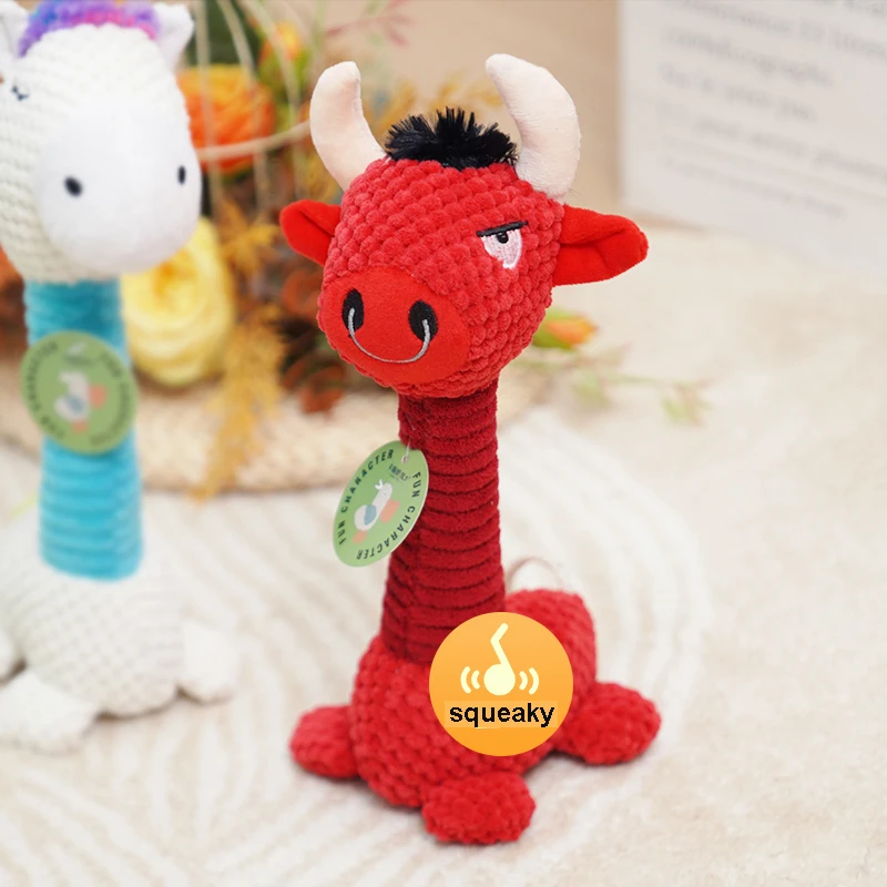 Manufacturer wholesale unicorn cattle short plush dog chewing toy