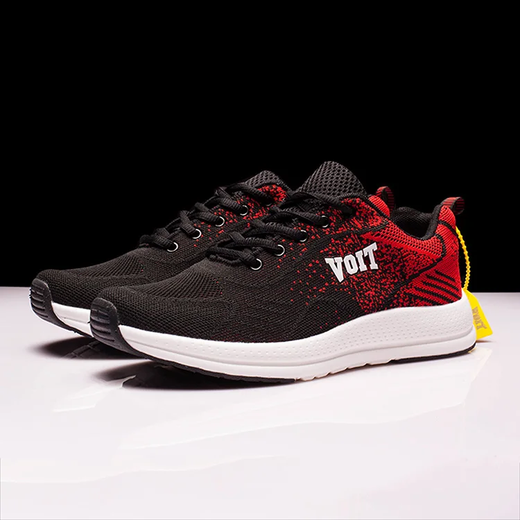 Well Priced Popular Red Shoes Sneakers Man Knit Sports Shoes Walking Style Shoes For Boys