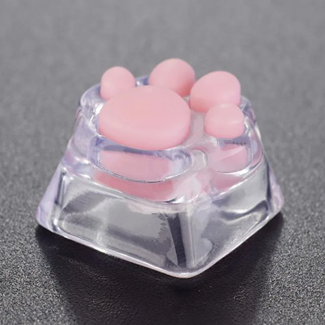 For Transparent cat paw cute 3D printing cat paw keycap personality creative custom keycap
