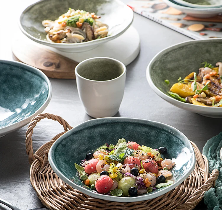 Nice design Ceramic dinnerware for restaurant wedding tapas bowls Porcelain Salad Cereal Bowl set