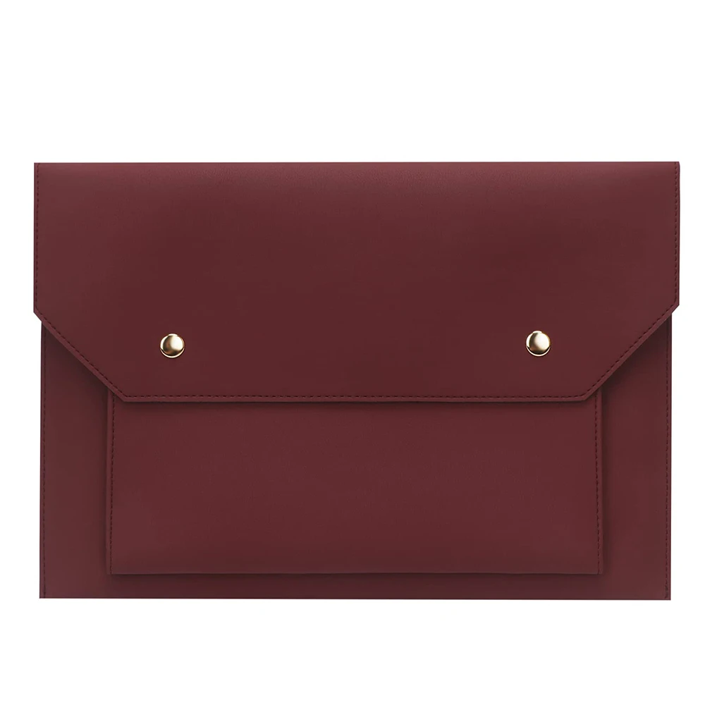 13' Premium PU Leather Skinny Notebook Computer Cover Waterproof Anti-Scratch Envelope Tablet Holder Bag Laptop Sleeve for Ipad