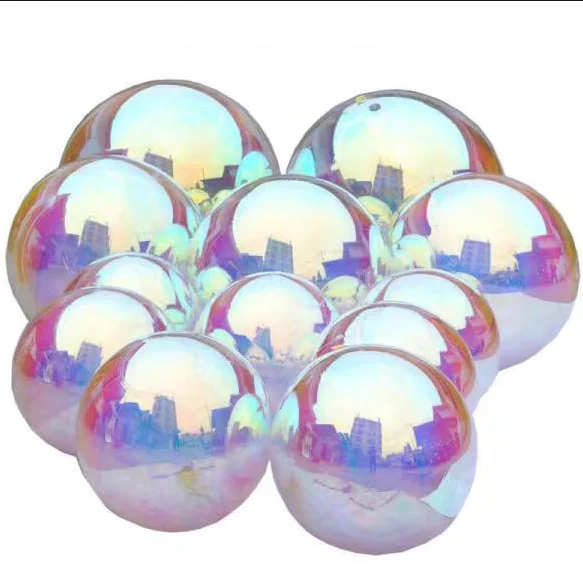 Wholesale Outdoor 40cm 50cm 1m 1.5m 2m Hanging Iridescent Rainbow Pink Red Gold Silver Black Big Mirror Ball Disco Balls