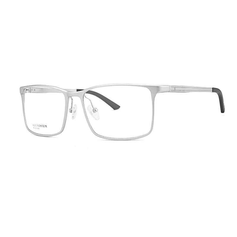 Bluelight spring hinge high quality rectangle RX designer prescription glasses mens aluminum optical spectacle frames for myopia