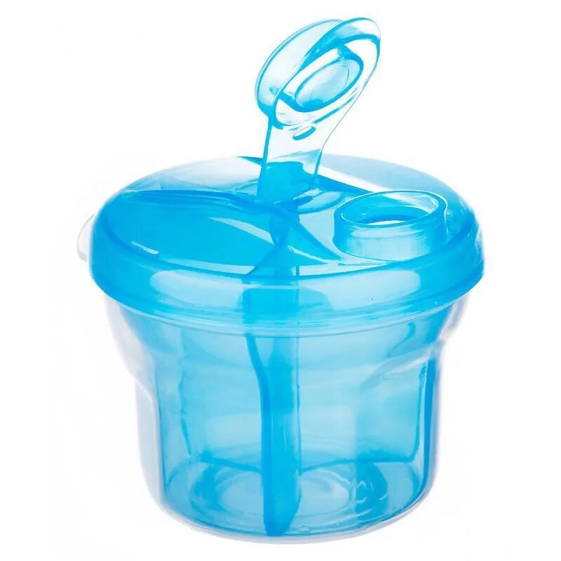 Portable 3 compartments rotating milk powder box storage airtight container for the baby powdered milk