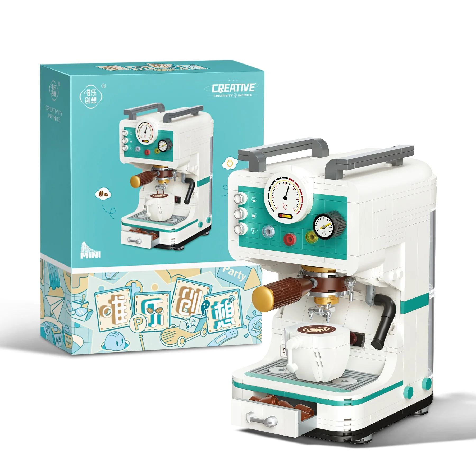 New Electric bread machine  Sale Plastic Building Block Sets Coffee Machine Kids Toys Building Block Sets