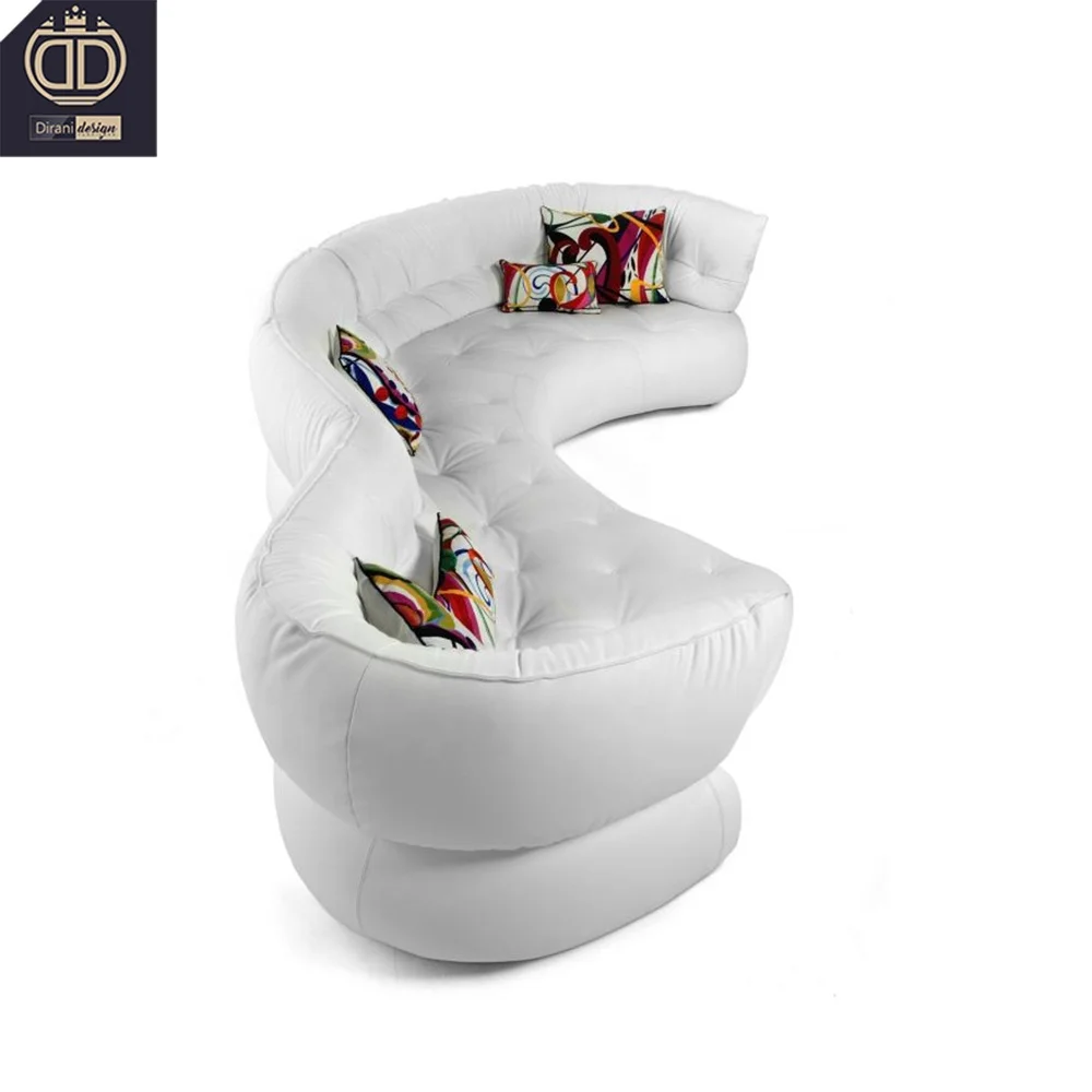 Latest SENSE ROCHE BOBOIS white leather unusual shaped Italian luxury unique designer cama individual sofa