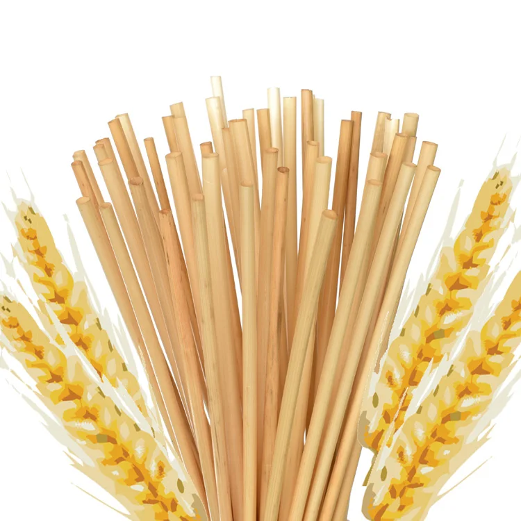 Wheat Straw Chemical-Free Biodegradable Disposable Drinking Straw Product For Different Drinks