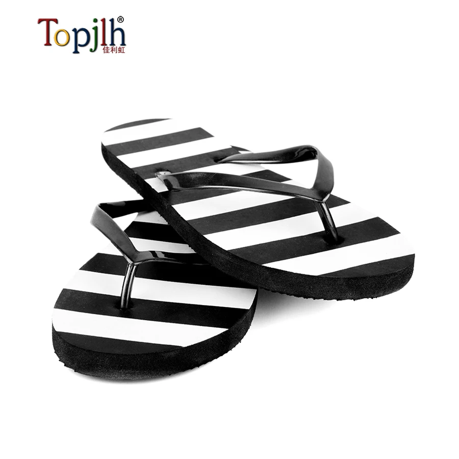 Topjlh Custom Personalization Heat Transfer Printing Beach Slippers Blank Sublimation Flip Flops