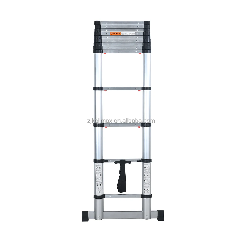12.5ft 3.8m Soft Close Single Telescopic Extension Ladder EN131 Standard One-time Folding Ladder Air System Stabilizer Bar