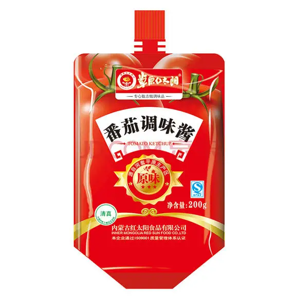 YIYANG Reusable Tomato Sauce Doy Pack Bag Standing Up Envase Doypack Food Spout Pouch 500Ml Wholesale