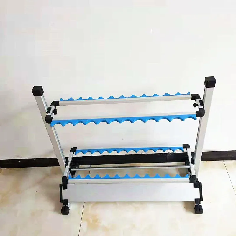 Double Sided Aluminium Alloy Fishing Reel Lure Display Stand Fishing Rod Display Rack for Fishing Store