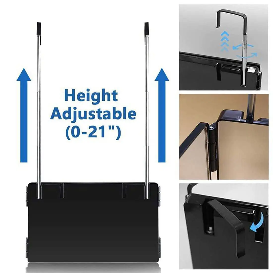 YUE 2023 Retractable Adjustable Hanging Three Mirror LED Makeup Folding Three Mirrors Three Fold Mirror Spot