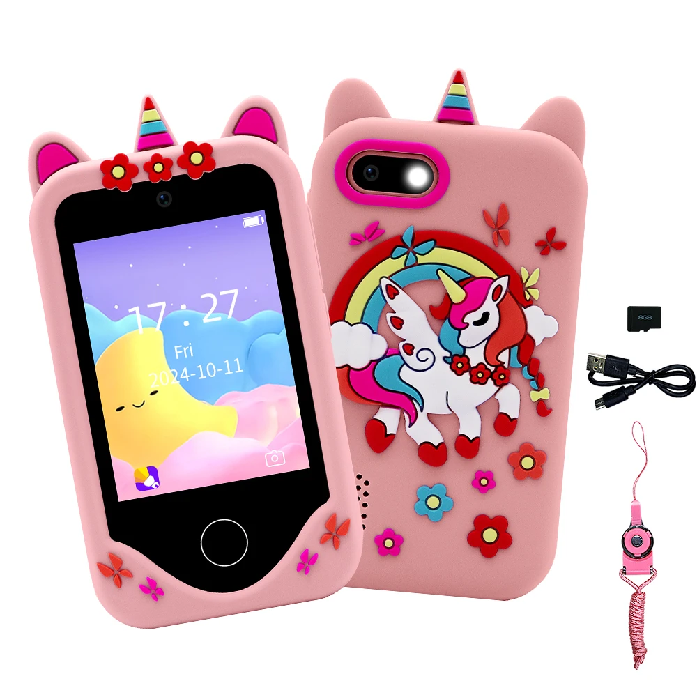 Kids Smart Phone Toy Gift Toddler Learning Play with Multiple Camera Game  Music Player 2.8-Inch Kids Phone