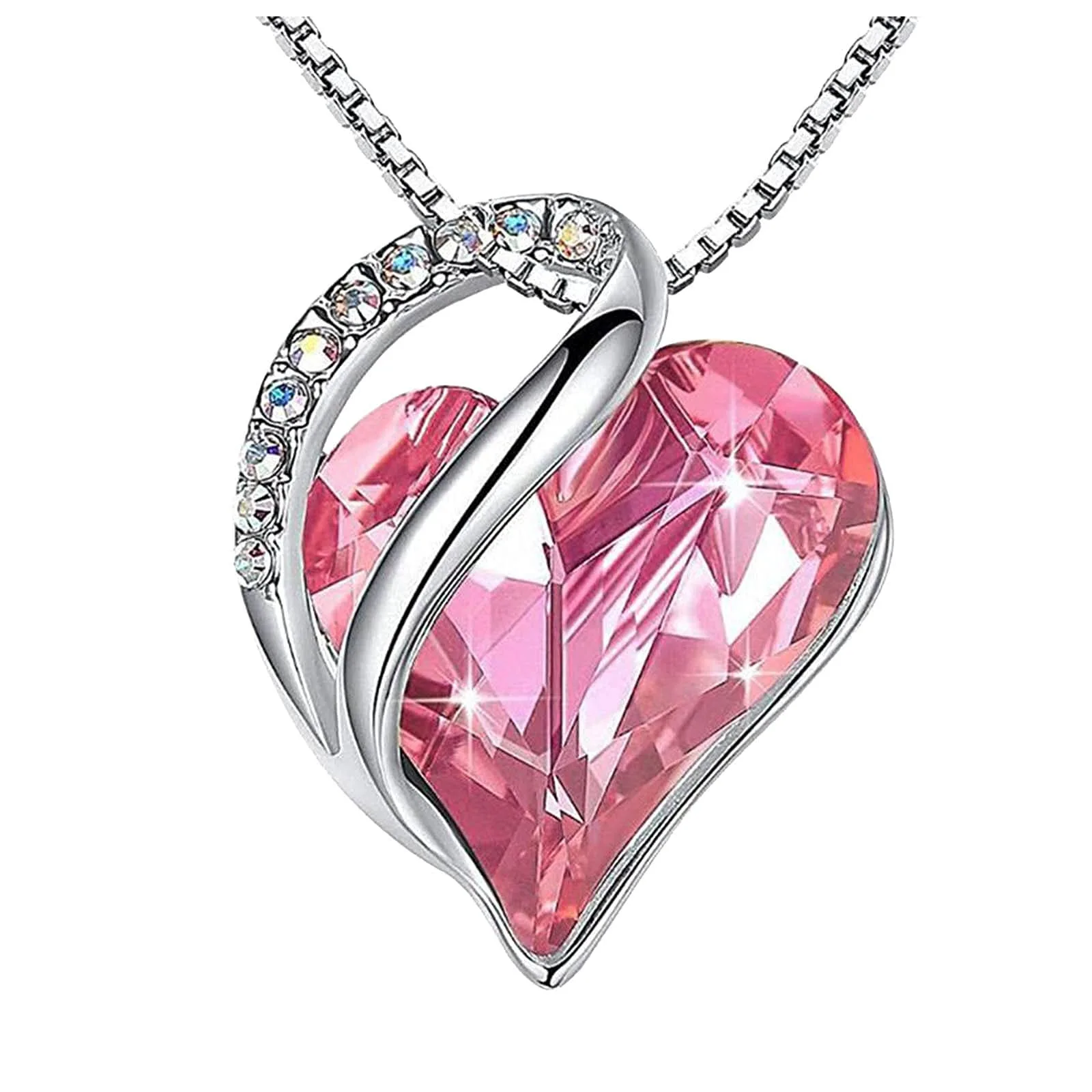 Selling explosion models hot sale fashion accessories ocean heart necklace crystal pendant ladies clavicle chain