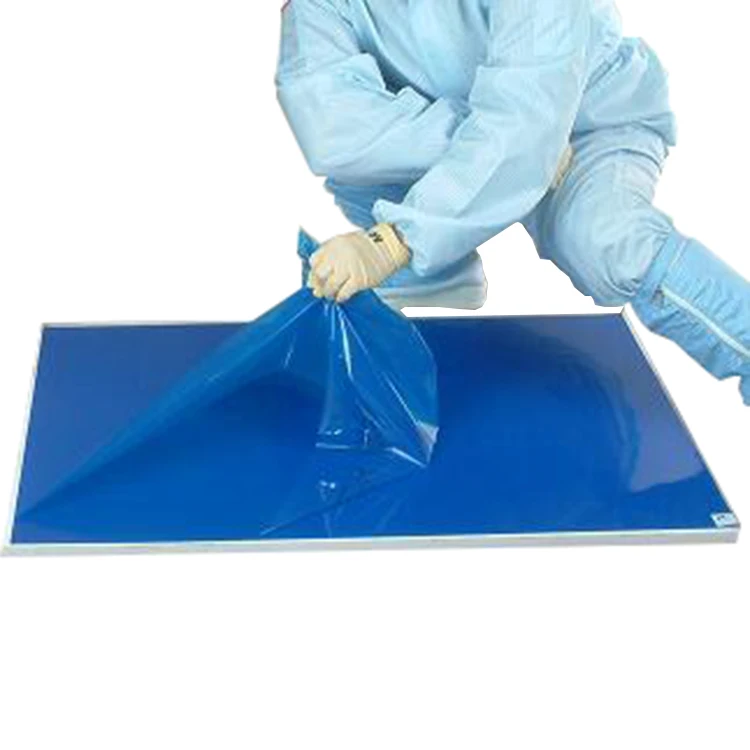 60X90cm blue cheap cleanroom cleaning dust sticky stickiness mat for shoe
