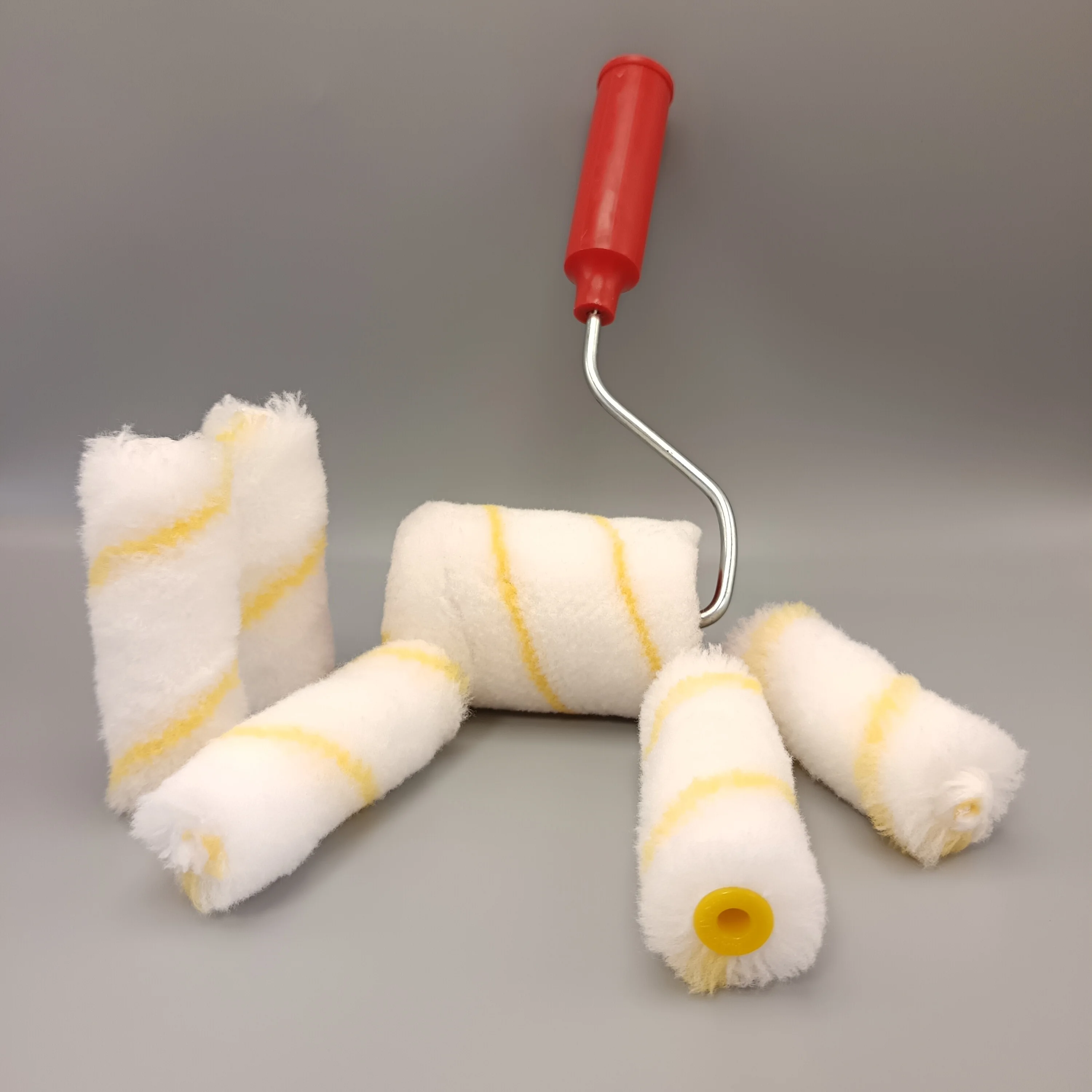 Безворсовый 4-дюймовый роликовый Ролик в европейском стиле с желтыми