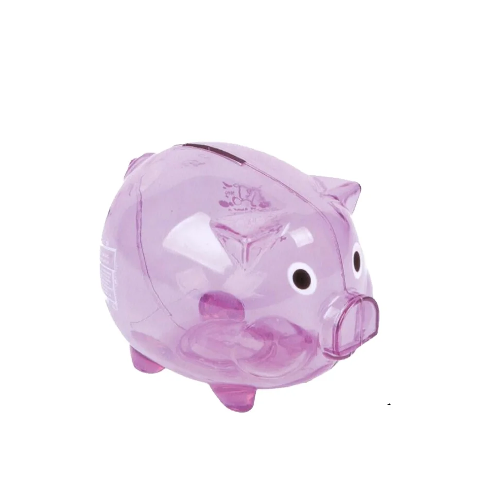 Hot-Selling Lovely clear plastic piggy bank with coin counter for kid gift