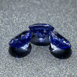 ZHF Jewelry New Arrival Blue Loosestone Gems synthetic sapphire price per carat round blue sapphire 1.3ct  6.5m thick 4.22m