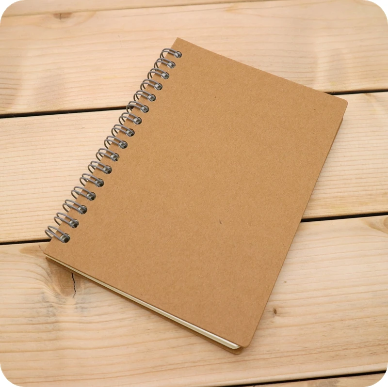 Print Cheap stitched daily Bulk Blank Paper Notebook Brown kraft journal Paper Notebook