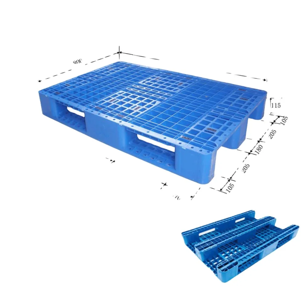 1200*800mm Wholesale closed top 3 slides HDPE waterproof acid resistant impact resistance hygienic heavy duty  plastic pallet