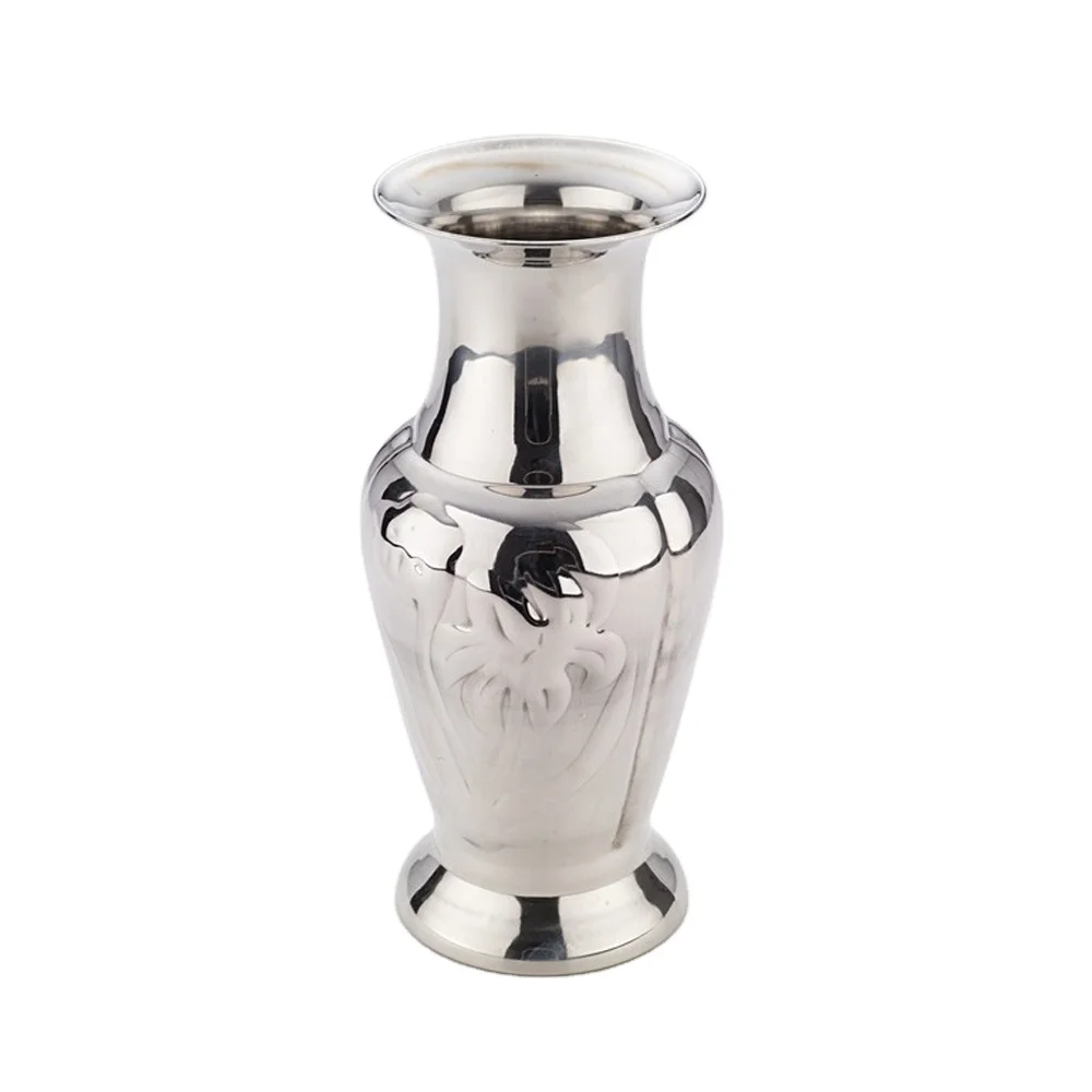 Modern Wholesale stainless steel Metal Silver Vase Decorative Flower Vase