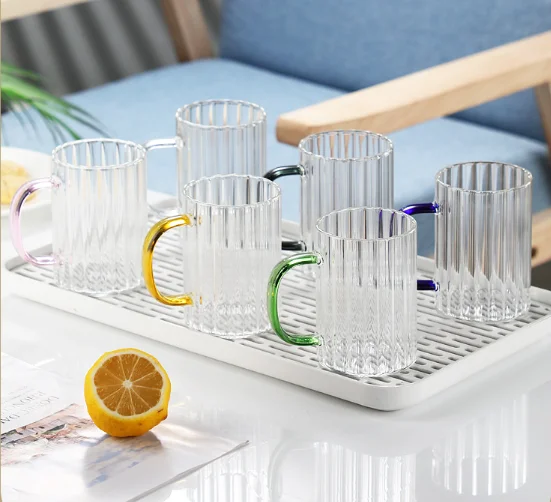 300 ml Coffee Mugs,Drinking Glasses with Handle,Glass Cups for Hot or Cold Drinks like Cappuccino,Latte,Cocoa,Milk,Coffee Mugs