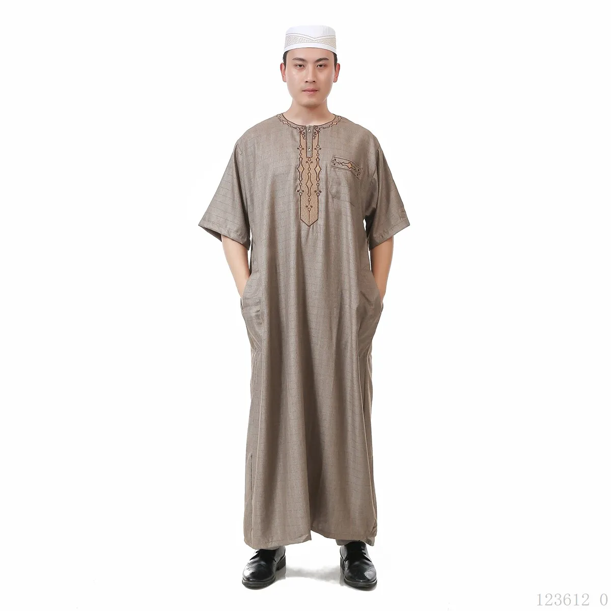 Fashion Style Long Sleeve Islamic Clothing High Quality Ethnic  Clothes Arab Jubba thobe men