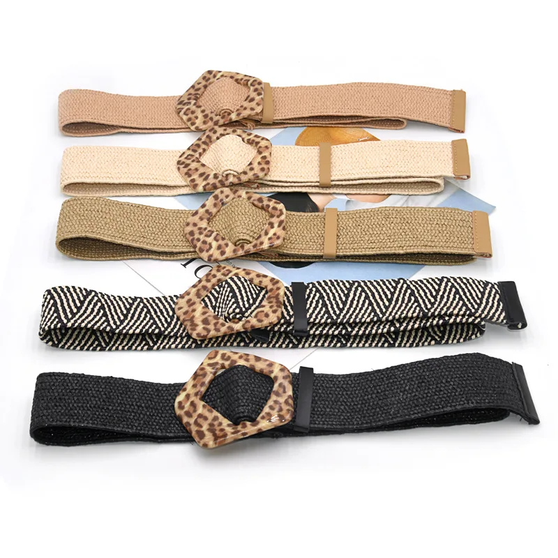 Retro Ethnic Style Cotton Wide Belt Wax Rope Woven Belt plus size women dress luxury wide Waist  Belt