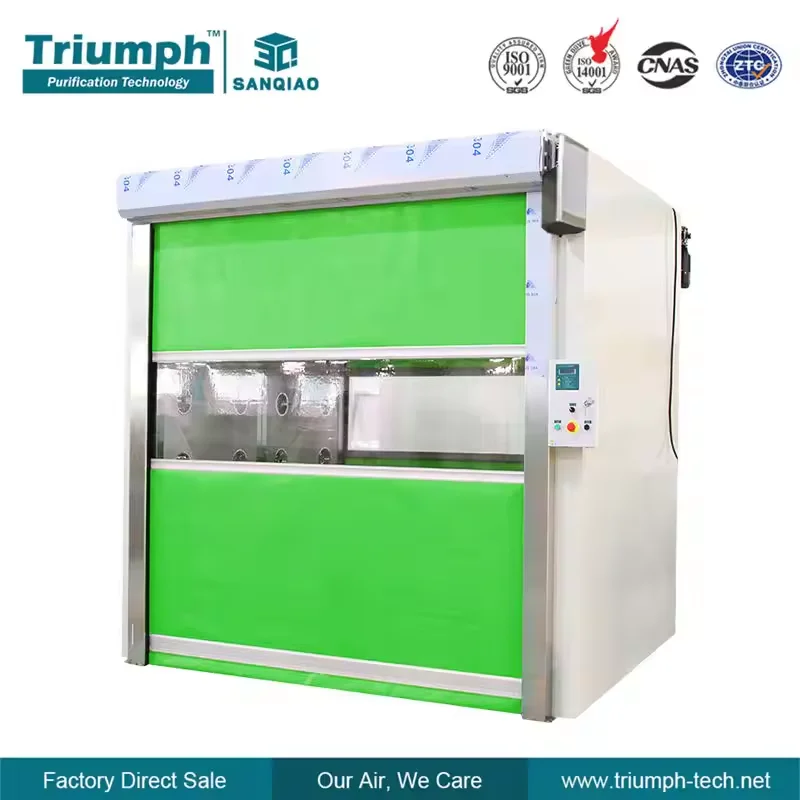 Factory price wholesale cleanroom entrance automatic high-speed rolling shutter door type air shower room