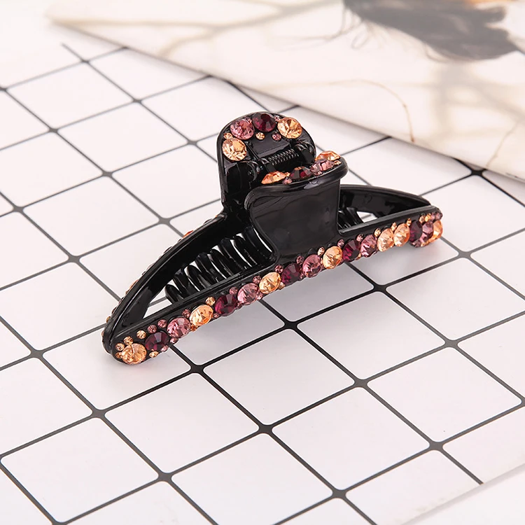 High quality rhinestone grab clip for women  PC hair claw clip shiny fancy hair accessories