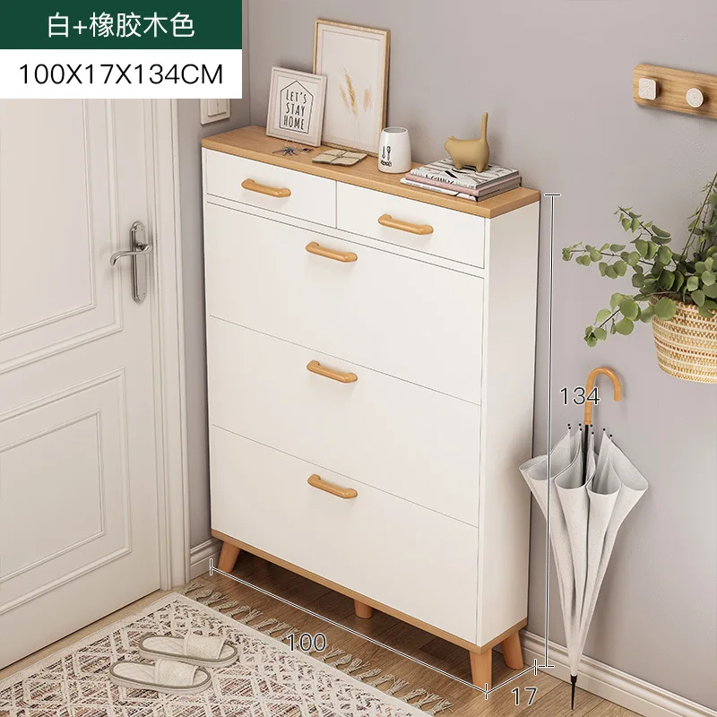 Flips shoe rack simple large capacity narrow dustproof shoe cabinet