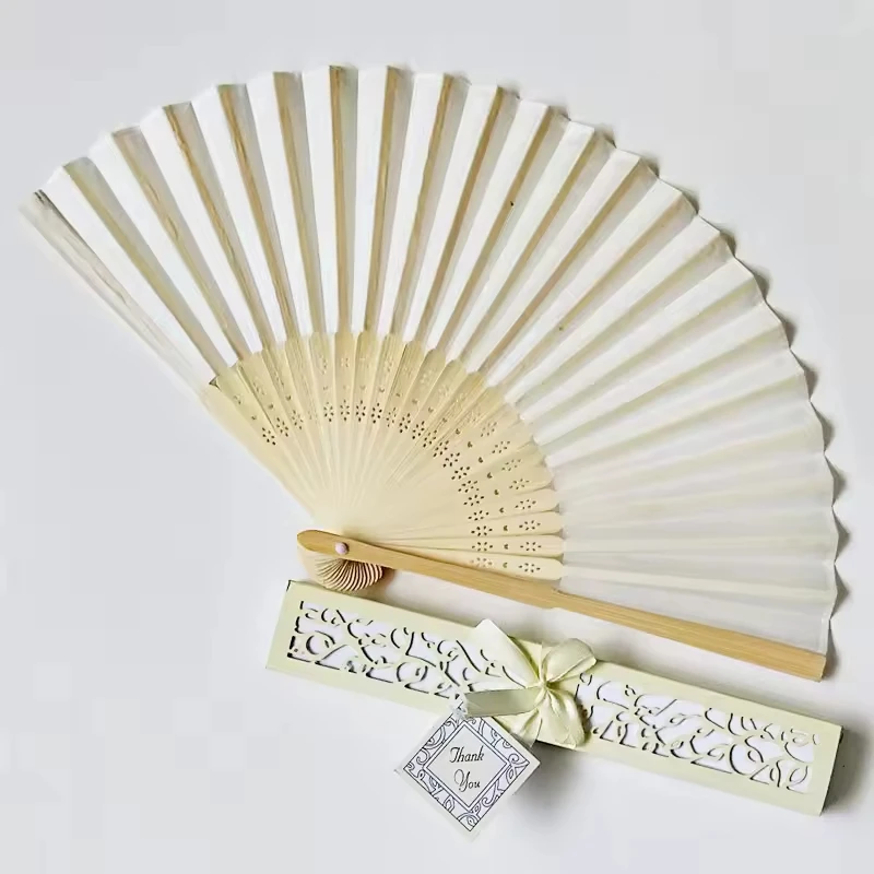 Wholesale Chinese Custom Bamboo Printed Fabric Bamboo Fan Folding Paper Fan Hand Fan for Favors Gift