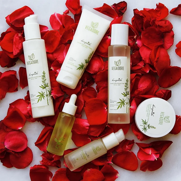 
personal natural vegan private label cosmetics from korea skin care set organic hemp extract cbd skin care 