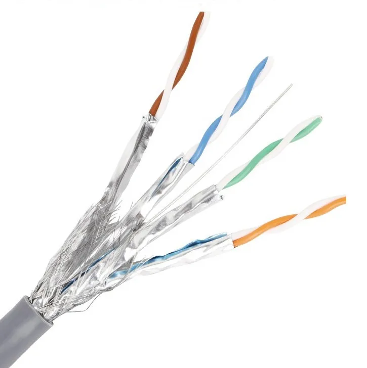 
 24AWG неизолированный медный или медный Плакированный Алюминий 4 пары SFTP экранированный телефонный кабель cat7 сетевой кабель соединительный кабель  